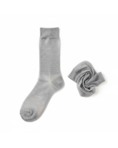 Chaussettes en soie mélangée Bureau - Gris chiné - XL