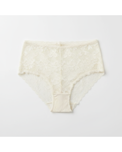 Culotte taille haute en dentelle galonnée Élégance - Ivoire - L