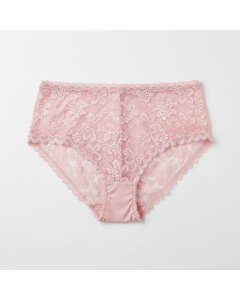 Culotte taille haute en dentelle galonnée Élégance - Rose poudré - L