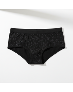 Shorty en coton bio imprimé Douceur - Noir - XS