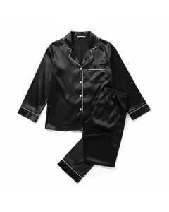 Pyjama 2 pièces en satin chemise/pantalon Nuit - Noir - M