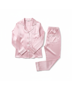 Pyjama 2 pièces en satin chemise/pantalon Nuit - Rose poudré - M