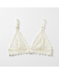 Soutien-gorge triangle en dentelle florale Poème - Ivoire - XS