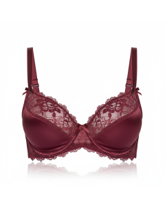 Soutien-gorge corbeille en satin Nuit de Soie - Bordeaux - M