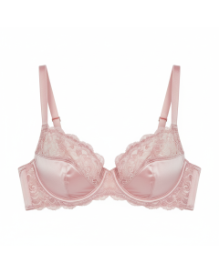 Soutien-gorge corbeille en satin Nuit de Soie - Rose poudré - M