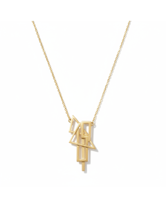 Lange Kette mit geometrischem Anhänger Statement