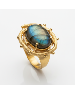 Cocktailring mit Cabochon aus Halbedelstein Mystic
