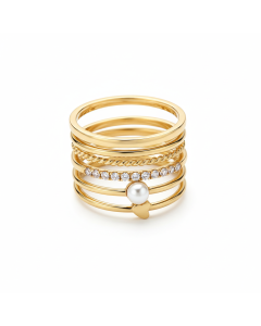 Set aus 5 stapelbaren dünnen Ringen Stackable