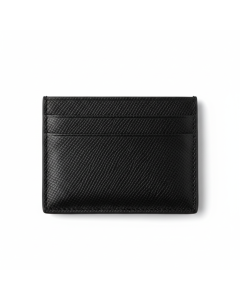 Porte-cartes en cuir saffiano Slim - Noir