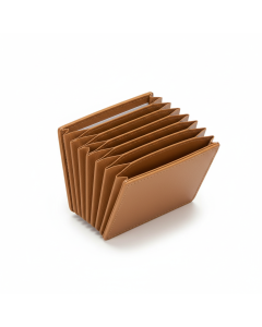 Porte-cartes à soufflet en cuir Accordion - Camel