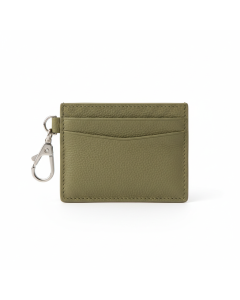 Porte-cartes porte-clés en cuir Duo - Kaki