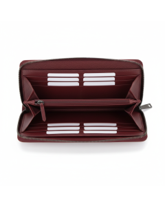 Portefeuille compagnon en cuir grainé Grand - Bordeaux
