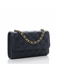 Portefeuille à chaîne en cuir matelassé Wallet on Chain