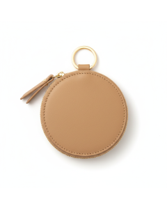 Porte-monnaie rond en cuir Coin