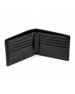 Portefeuille continental en cuir verni Laqué - Noir