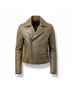 Perfecto en cuir d'agneau Rebel - Kaki - XXL