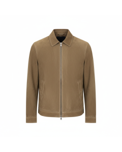 Blouson en daim souple Seventies - Kaki - XS
