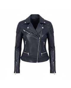 Damen-Motorradjacke Leder Racing
