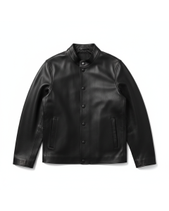 Veste en cuir nappa Marin - Noir - XS