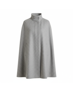 Cape en laine mélangée Élégance - Gris chiné - XL