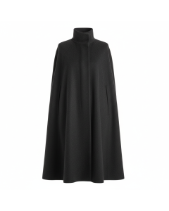 Cape en laine mélangée Élégance - Noir - XL