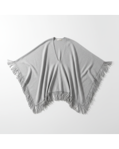 Poncho en cachemire Nuage - Gris chiné - XS