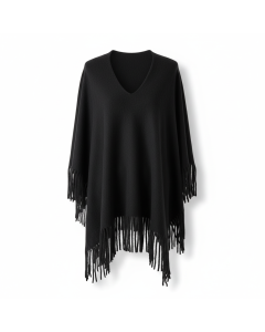 Poncho en cachemire Nuage - Noir - XS