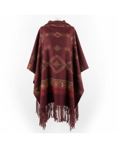 Fransenponcho Aztekenmuster Bohème