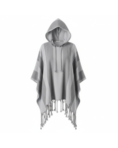 Poncho de plage en coton léger Mare - Gris chiné - M