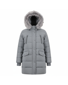 Parka matelassée à capuche fourrure Siberia - Gris chiné - XL