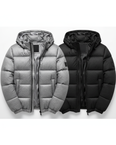 Doudoune réversible bicolore Duo - Gris chiné - XS
