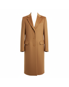 Manteau droit en laine et cachemire Parisien - Camel - XS