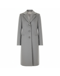 Manteau droit en laine et cachemire Parisien - Gris chiné - XS