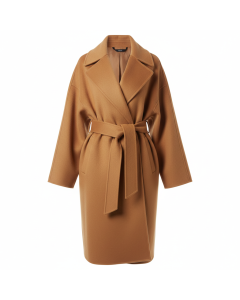 Manteau oversize ceinturé Cocooning - Camel - M