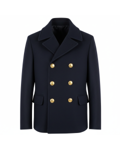 Caban court double boutonnage Marine - Bleu marine - S