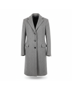 Manteau long à chevrons Gentleman - Gris chiné - L