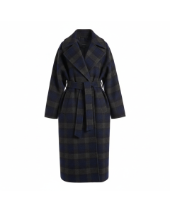 Manteau à carreaux oversize Tartan - Bleu marine - M