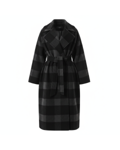 Manteau à carreaux oversize Tartan - Noir - M