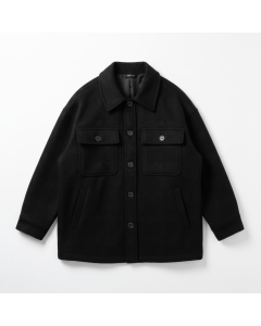 Veste surchemise épaisse en laine Shacket - Noir - XXL