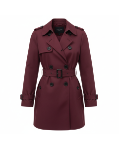 Trench classique en gabardine Intemporel - Bordeaux - S