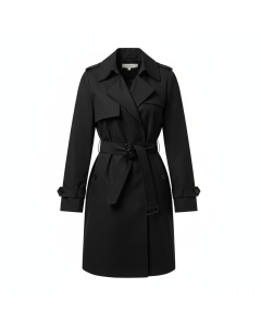 Trench court en coton déperlant City - Noir - XXL