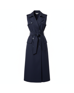 Trench sans manches gilet long Chic - Bleu marine - XL