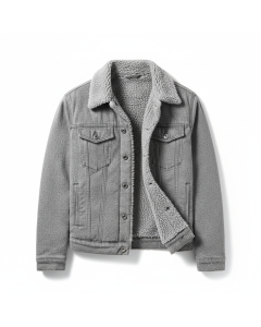 Veste en jean doublée sherpa Winter - Gris chiné - XXL