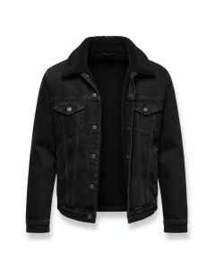 Veste en jean doublée sherpa Winter - Noir - XXL