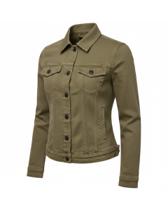 Veste en jean noire ajustée Rock - Kaki - L
