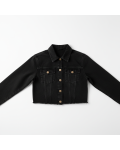 Veste en jean cropped femme Spring - Noir - XS