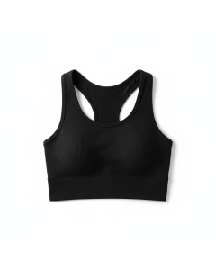 Brassière longline côtelée Lounge - Noir - XS