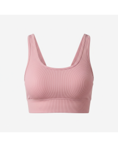 Brassière longline côtelée Lounge - Rose poudré - XS