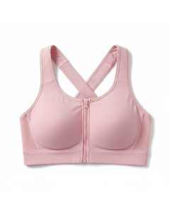 Brassière zippée devant Run Fast - Rose poudré - L