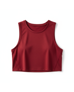 Top crop sans manches Muscle Sculpt - Rouge - XS